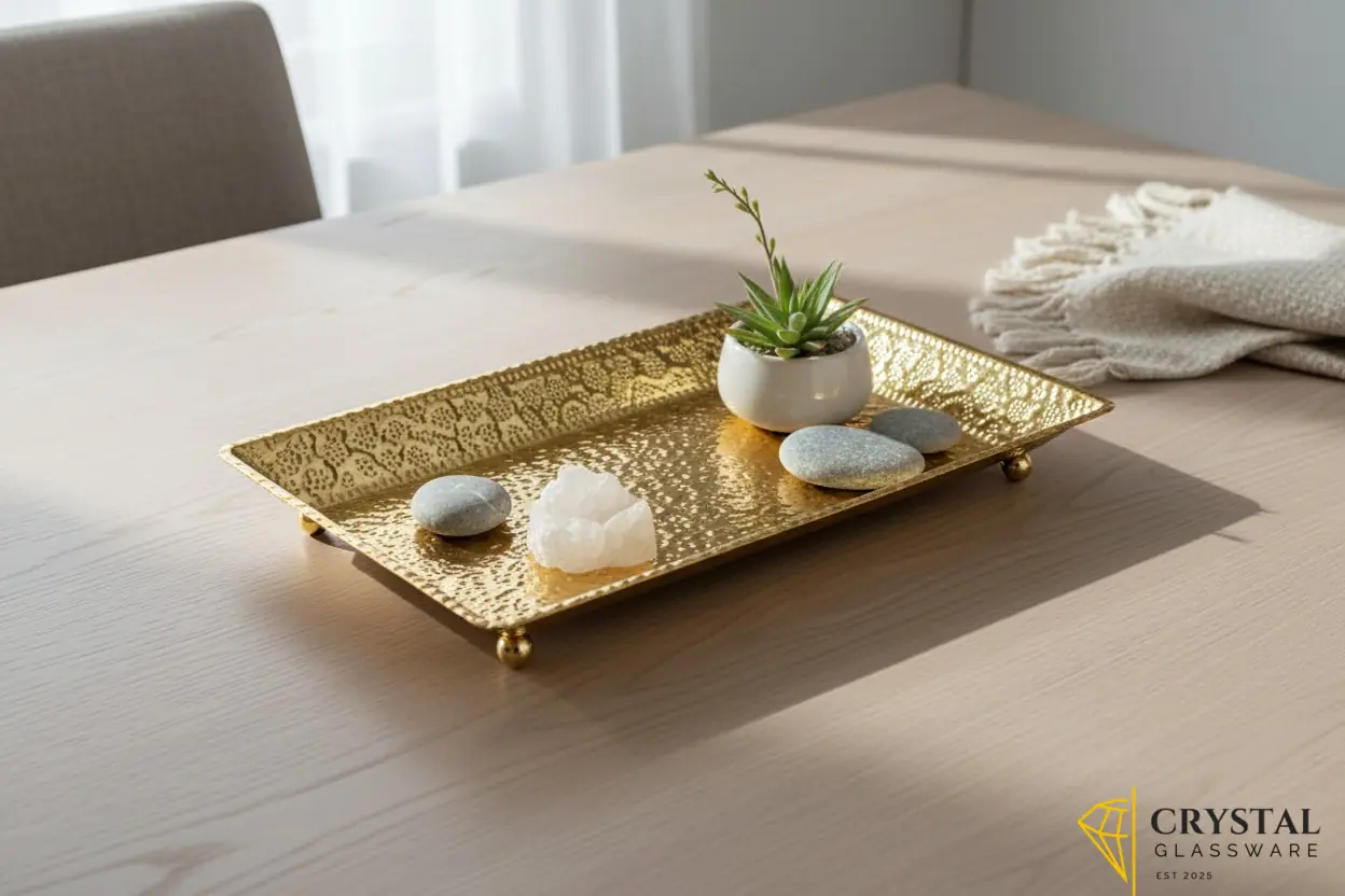 Elegant rectangular serving tray